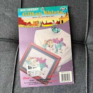 Southwest Glitzy Shirts Iron On Applique Kit - Adobe Sunset - Vintage 1990s Glam